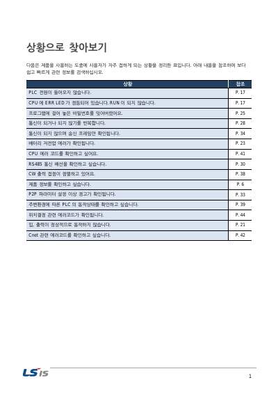 XGB 트러블슈팅(Troubleshooting) 사용설명서 (국문)