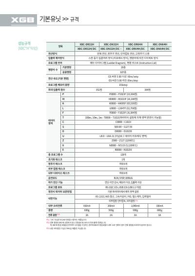 XGB 시리즈 카탈로그 (국문)