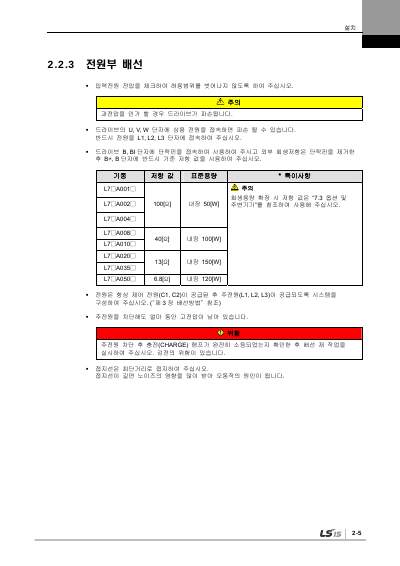 XDL-L7S 200V V2.5 사용설명서 (국문)
